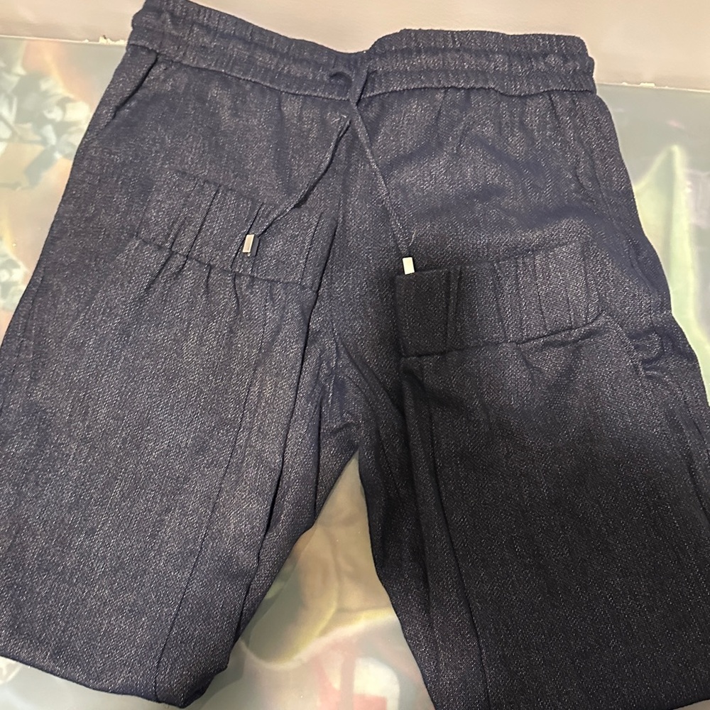 Zara Demin Drawstring Pants with ankle cuff
